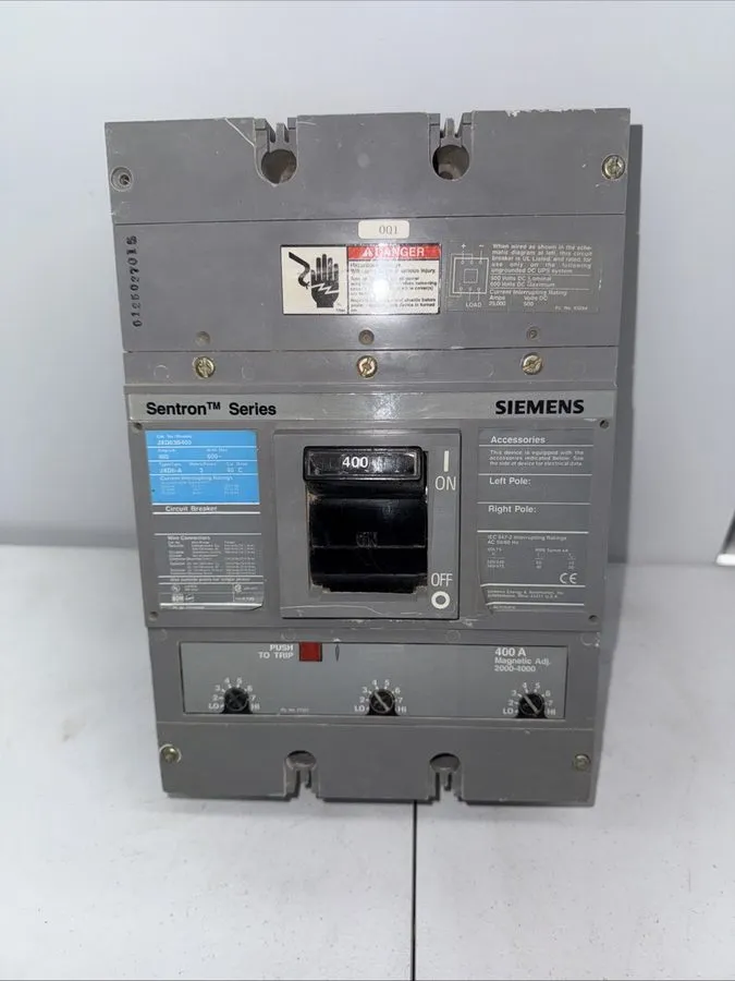 Автоматический выключатель SIEMENS SENTRON CIRCUIT BREAKER JXD63B400 400 AMP 3-P