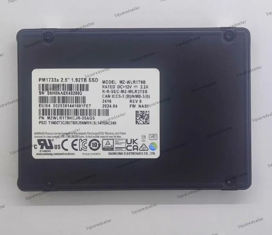 SSD-накопитель Samsung PM1733A 1.92TB SSD 2.5" U.2 PCIE 3.0 NVME MZ-WLR1T9B MZWL