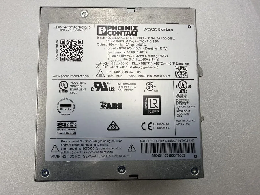 Блок питания Phoenix Contact QUINT4-PS/1AC/48DC/10 Power Supply 48VDC 10A 290461 — фото лота 2