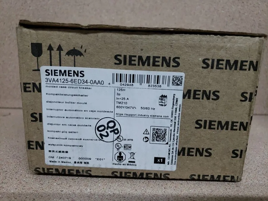 Автоматический выключатель 1 SIEMENS 3VA4125-6ED34-0AA0 CIRCUIT BREAKER