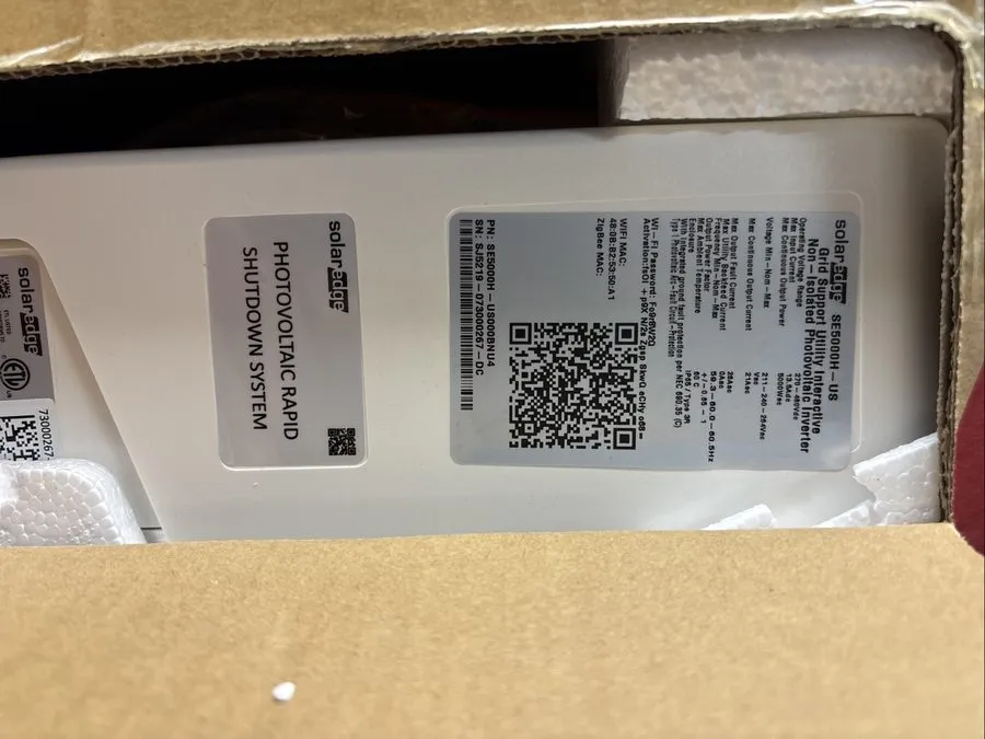 Инвертор SolarEdge Inverter SE5000H-US000BNU4 Single Phase Inverter