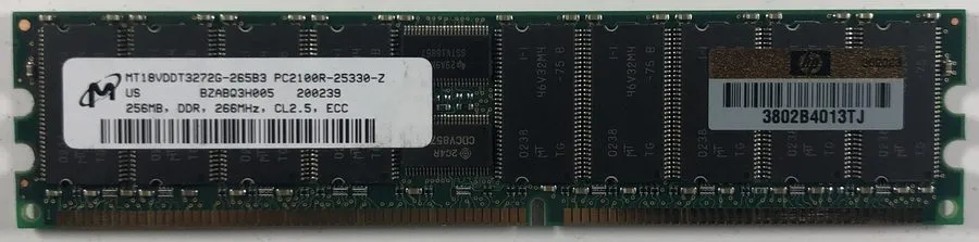 Модуль памяти x4 MICRON 256 MB MEMORY DDR 266MHZ CL2.5 ECC MT18VDDT3272G-265B3