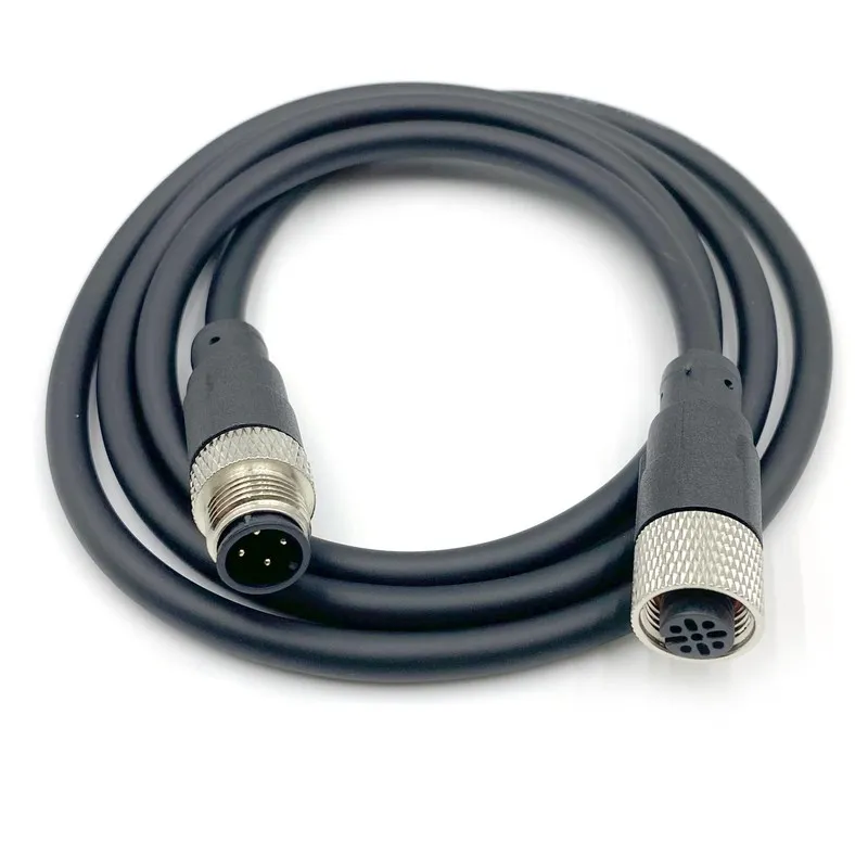 Датчик 3.28ft M12 12 Pins Male to Female Connector Cable, A Code Straight Profib