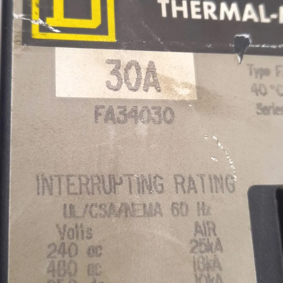 Автоматический выключатель Square D FAL34030 480 V AC 250 V DC 30 A 3 P Circuit