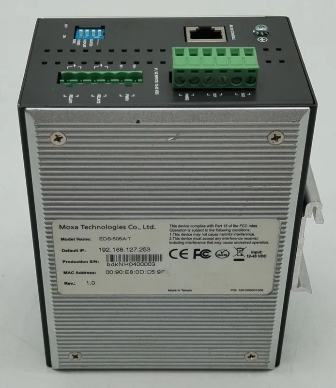 IIoT-устройство MOXA EDS-505A-T 5 10/100BAS ET(X) PORTS MANAGED ETHERNET SWITCH