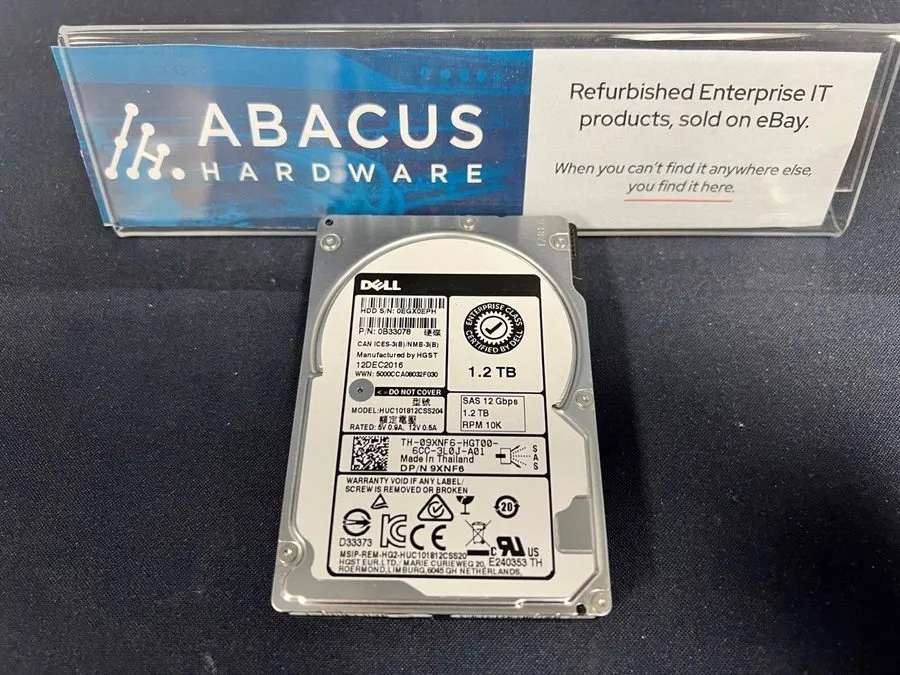 Жёсткий диск DELL 9XNF6 09XNF6 1.2TB 12G 10K SFF 2.5" SAS HDD HARD DRIVE