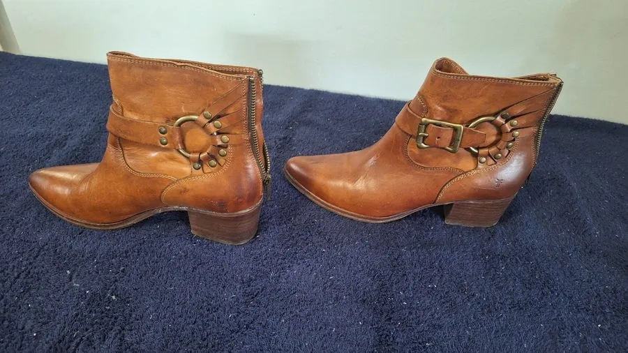 Жгут проводов Frye 3478417 Zoe Ring Short Cognac Womens Brown Leather Harness Bo — фото лота 1