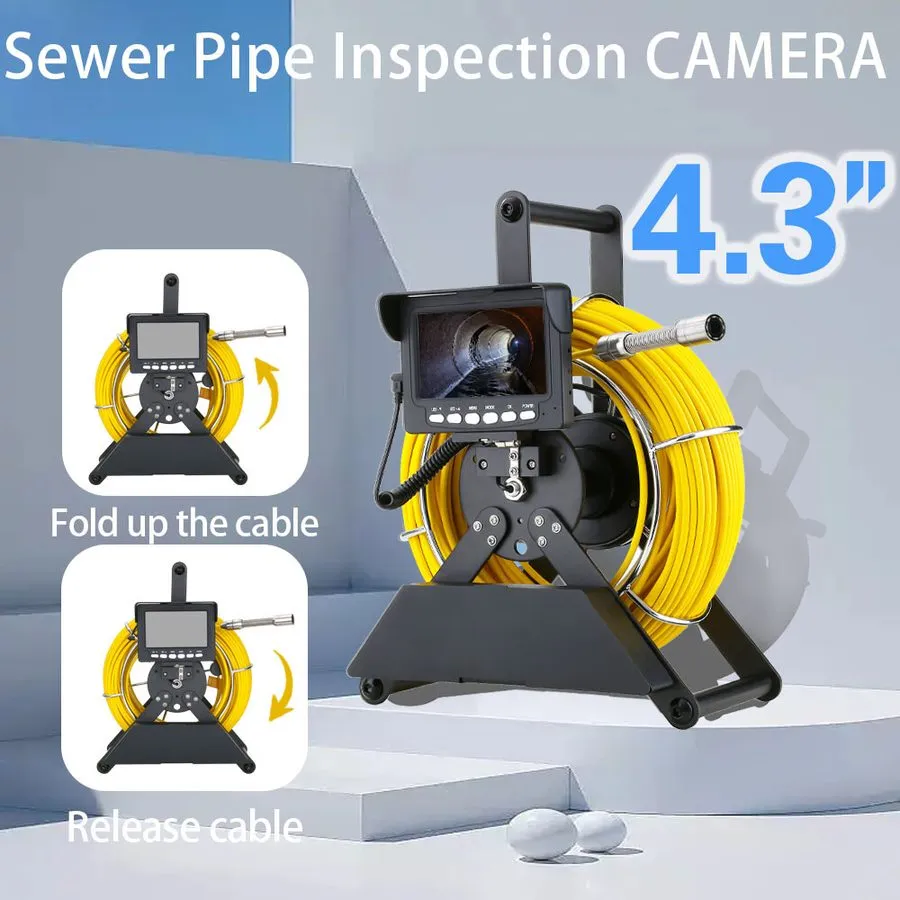 Камера для телеинспекции труб 9" Monitor 40M Pipe Inspection Camera IP68 HD 1000
