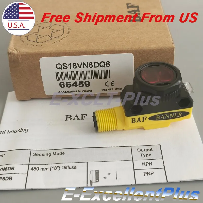 Фотоэлектрический датчик Banner QS18VN6DQ8 Photoelectric Sensor 10-30VDC 66459