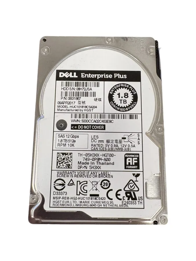 Жёсткий диск NewVTHDD DELL 1.8TB SAS 2.5" 12Gbps 10K RPM HDD HUC101818CS4204 0VT