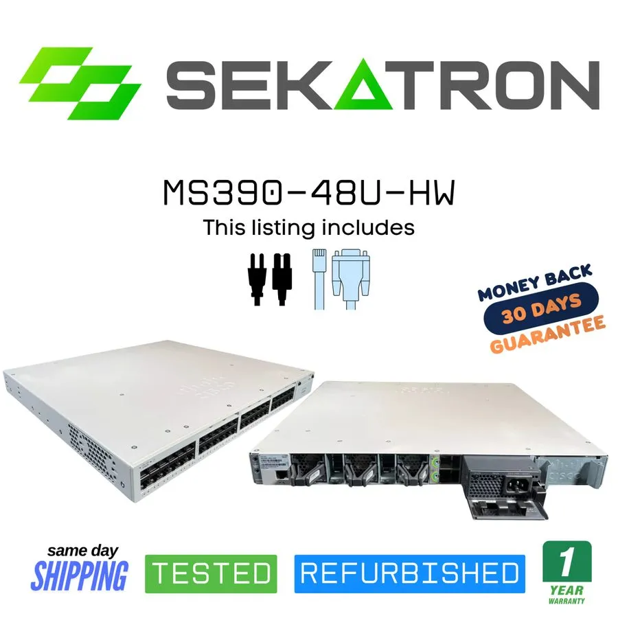 Коммутатор Cisco MS390-48U-HW Cisco Meraki 48-port GbE UPoE/802.3bt sw