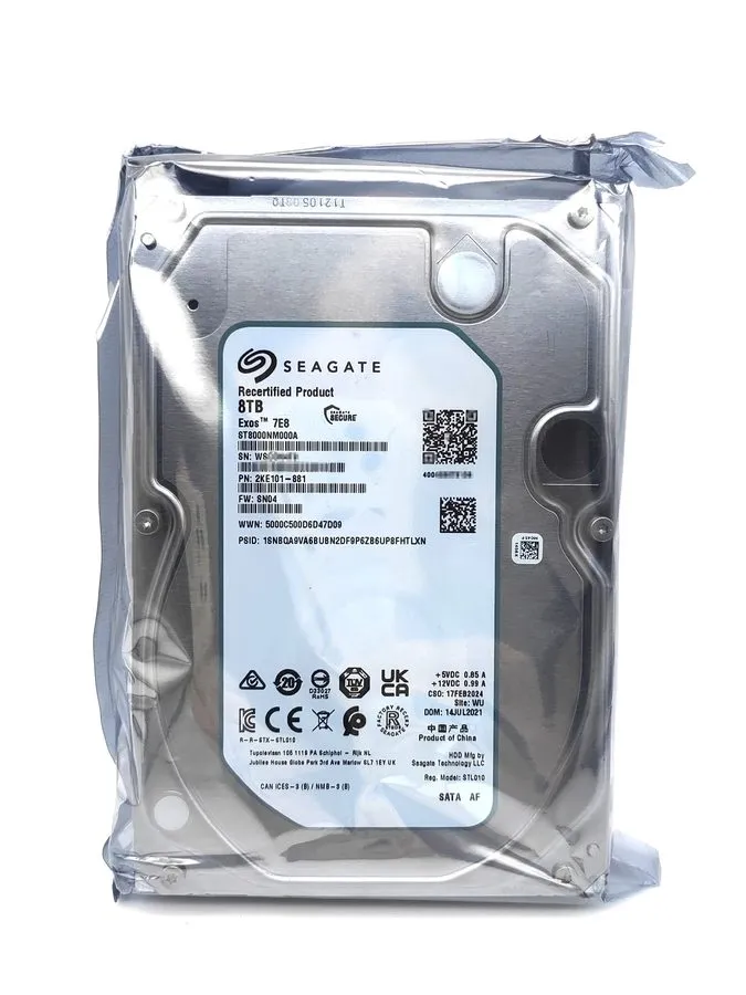 Жёсткий диск Seagate ST8000NM000A Exos 8TB 7E8 3.5" SATA 6Gb/s 7.2K 256MB Hard D