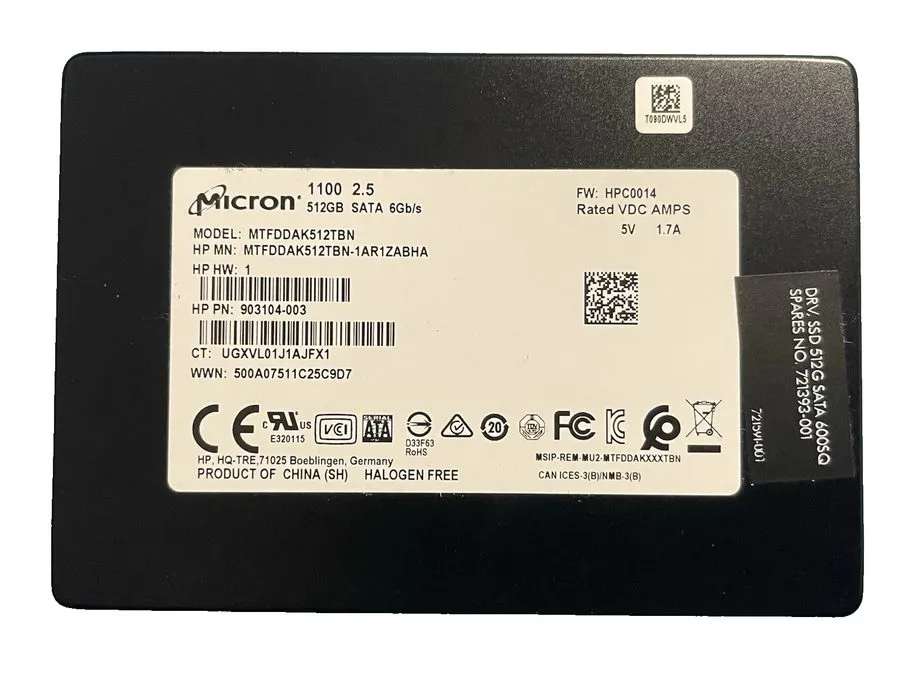 SSD-накопитель Micron MTFDDAK512TBN 2.5 inch SATA SSD 512GB Japan