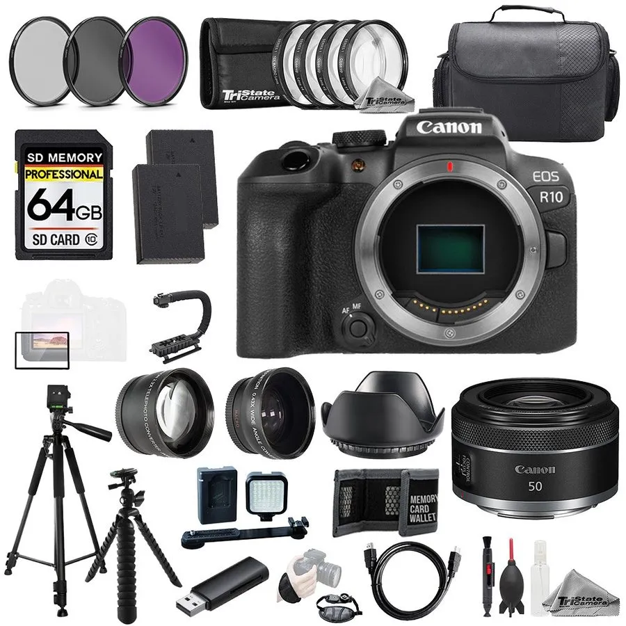 Объектив Canon EOS R8 + Canon RF 50mm f/1.8 STM Lens+64GB+ExtBat+9PCFltr-MEGAKit