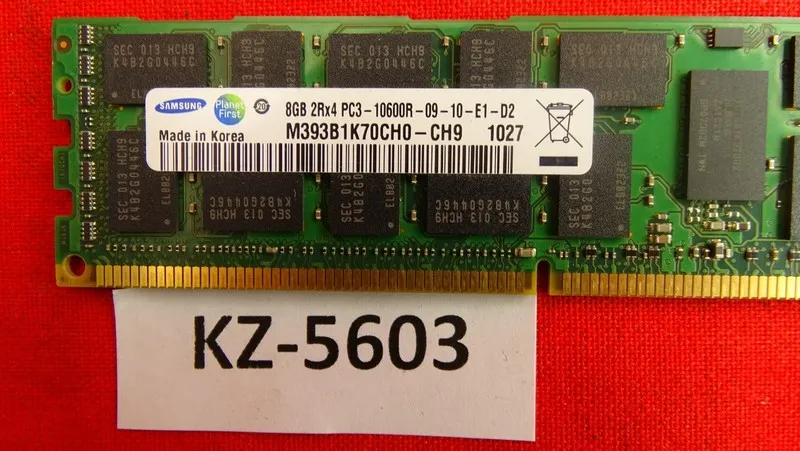 Модуль памяти HP 501536-001 Samsung 8gb 2Rx4 pc3-10600r-09-10-e1-p1 m393b1k70ch0