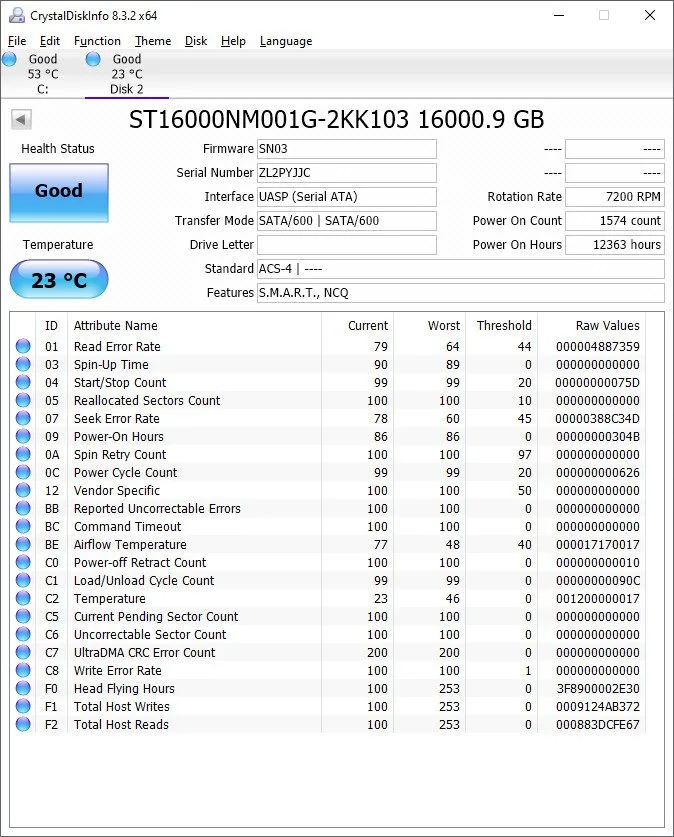 Жёсткий диск ST16000NM001G Seagate Exos X16 16TB SATA 7.2K RPM 512e 6GB/s 3.5" H