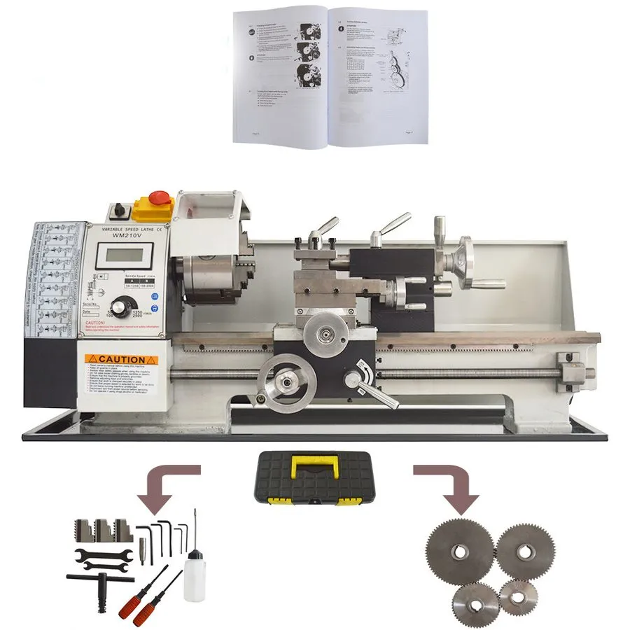 Оборудование ЧПУ Desktop Inch Precision Instrument Metal Bench Lathe 110V 1100W 