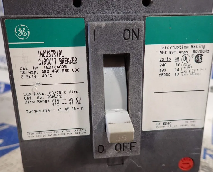 Автоматический выключатель GE Circuit Breaker TED134035 35 amp 3 Pole 480VAC 14k