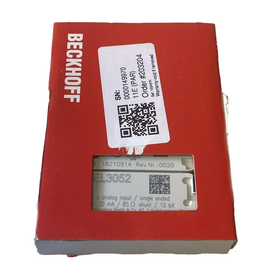 Модуль ввода-вывода EL3052 Beckhoff Ethercat Terminal, 2-Channel, 4-20mA