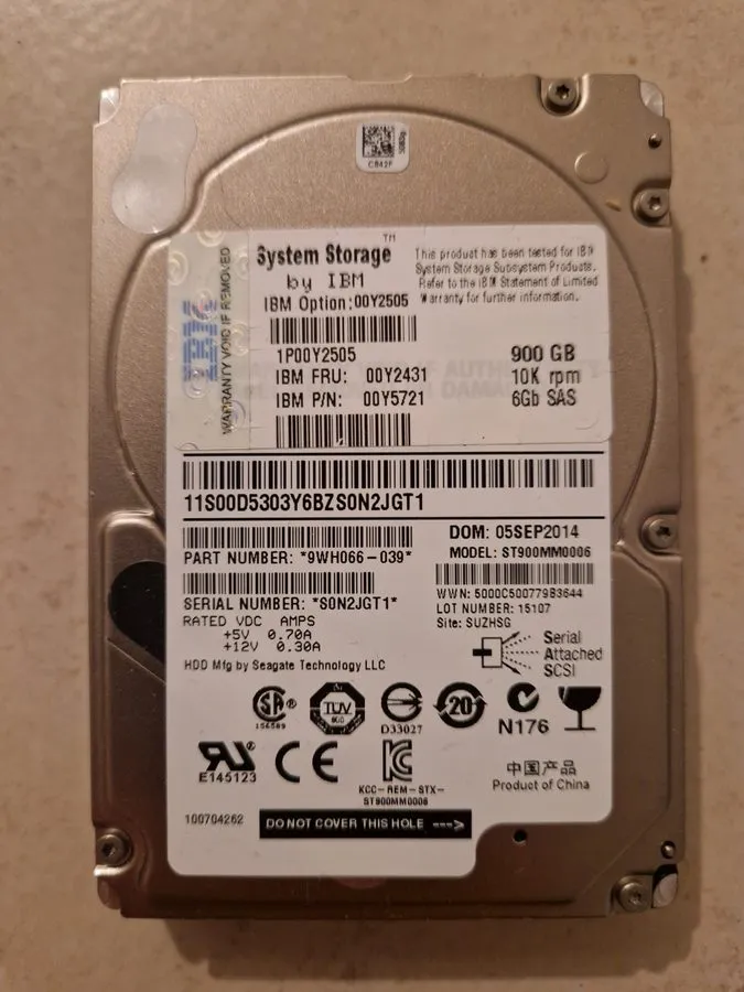 Жёсткий диск Seagate Savvio ST900MM0006 900GB 10K SAS 6Gb/s 2.5" HDD 9WH066-039