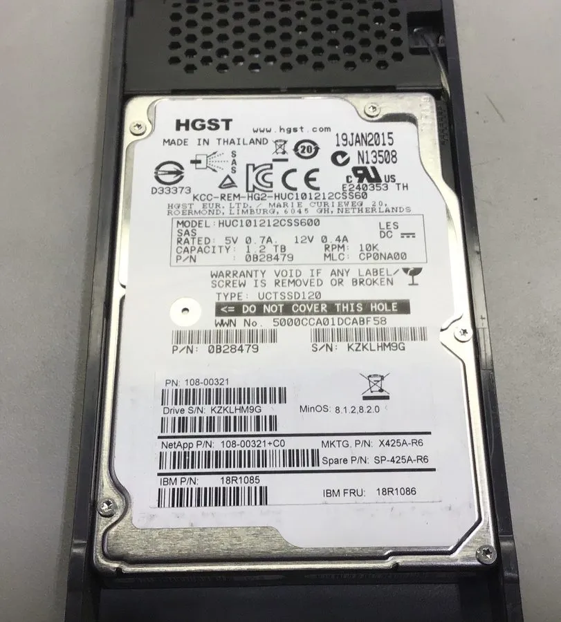 Жёсткий диск HPE 1.2TB 10K SAS 6Gb/s 2.5" Enterprise HDD 726480-001 HUC101212CSS
