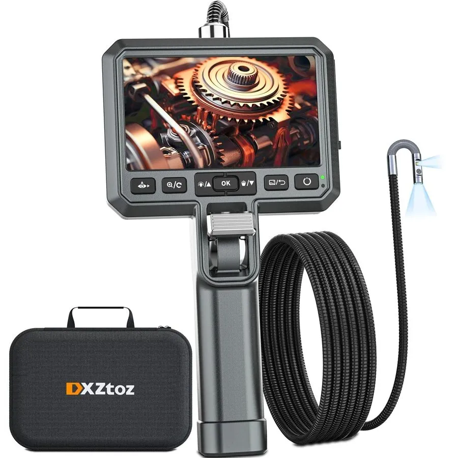 Видеоэндоскоп Dual-Lens Borescope with Light, 0.25in Ultra-Thin Probe, 5" IPS En