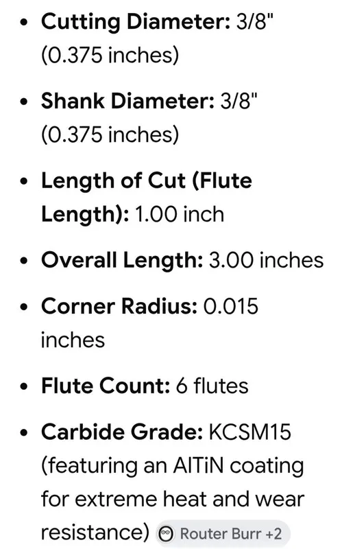 Режущий инструмент KENNAMETAL UJDE375J6CRA KCSM15 END MILL CARBIDE 3/8 6 Flute — фото лота 2