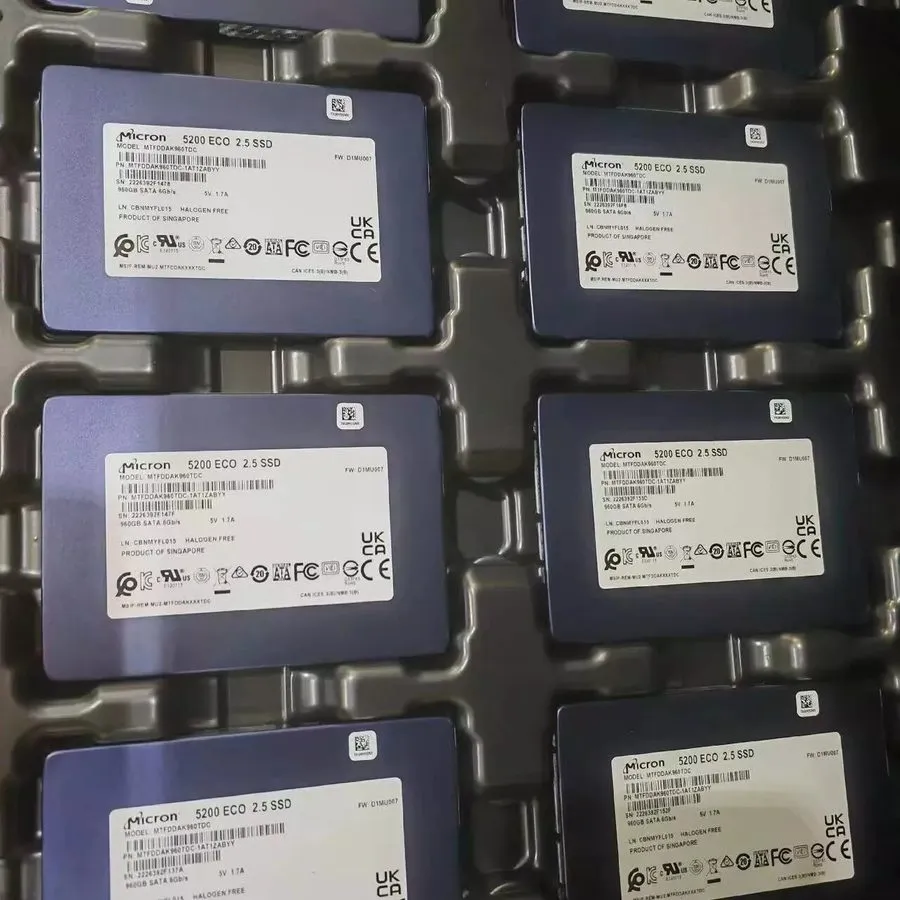SSD-накопитель Micron 5200 ECO 960GB 2.5in SATA III 6Gb/s Internal SSD MTFDDAK96