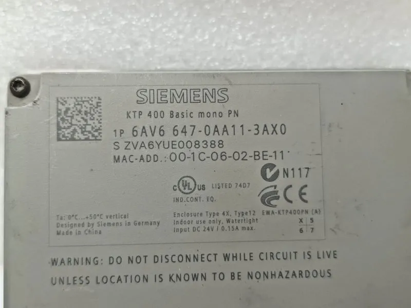 Панель оператора 6AV6 647-0AA11-3AX0 SIEMENS 6AV6647-0AA11-3AX0 HMI KTP400 Basic — фото лота 2