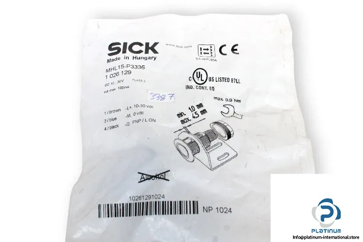 Фотоэлектрический датчик SICK MHL15-P3336 CYLINDRICAL PHOTOELECTRIC SENSOR / SIC