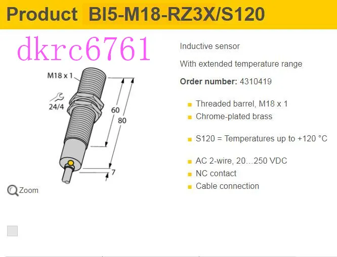 Датчик приближения Turck BI5-M18-RZ3X Proximity Sensor
