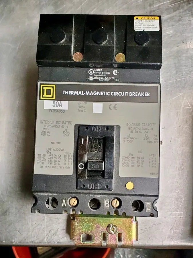 Автоматический выключатель Square D FCB34050 I-LINE Circuit Breaker 50A 480V 3-P