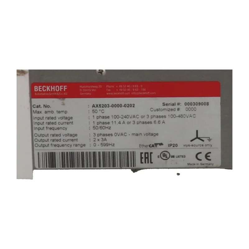 Сервопривод Beckhoff AX5203-0000-0202 UMP