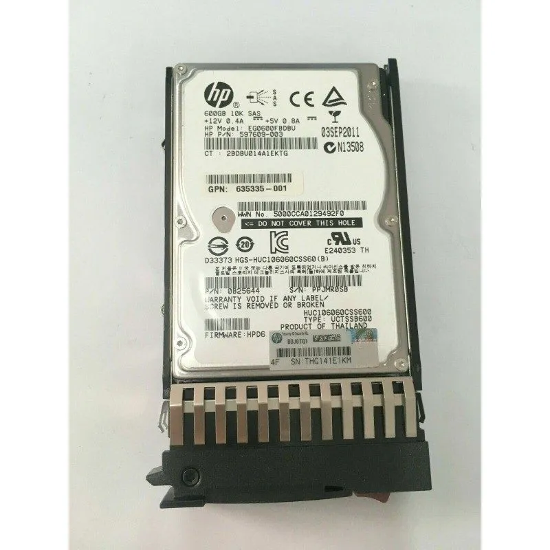 Жёсткий диск HP 600GB SAS 10K 2.5" SMALL FORM FACTOR HDD AW611A AW611B 613922-00 — фото лота 1