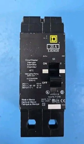 Автоматический выключатель Square D EJB24020 Circuit Breaker 20A 480V 2-Pole 65k