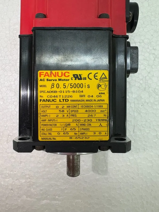 Серводвигатель FANUC A06B-0115-B104 Beta biS 0.5/6000 AC Servo Motor