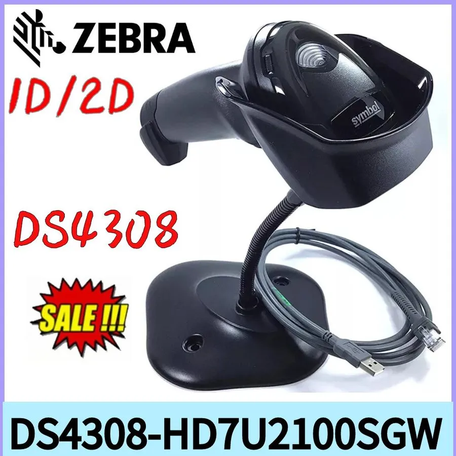 Сканер штрих-кода Zebra Symbol DS4308-HD7U2100SGW Handheld 1D 2D Barcode Scanner — фото лота 1