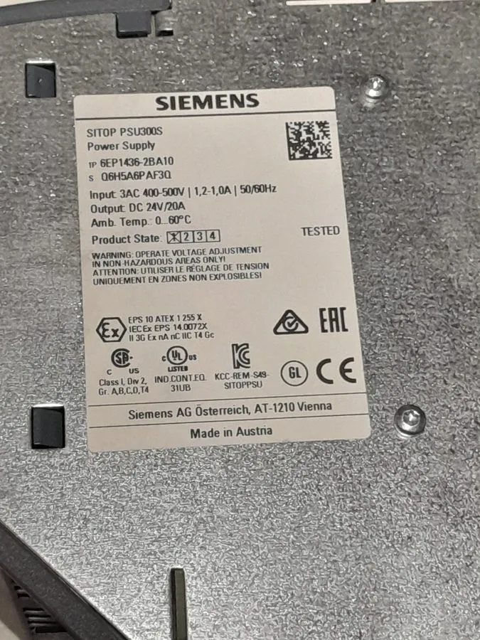 Блок питания Siemens SITOP PSU300S 24 V/5 A power supply 6EP1433-2BA20