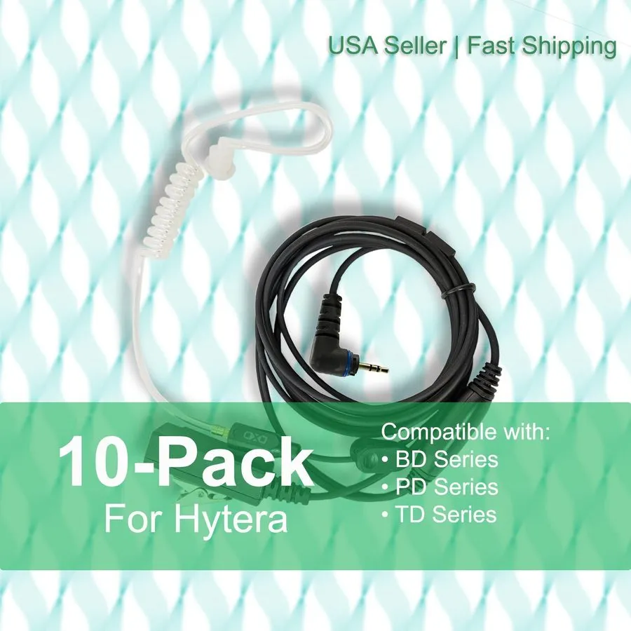 Гарнитура 5x Acoustic (2-Wir) Tube PTT Earpiece для Hytera Radio PD355 PD360 PD3