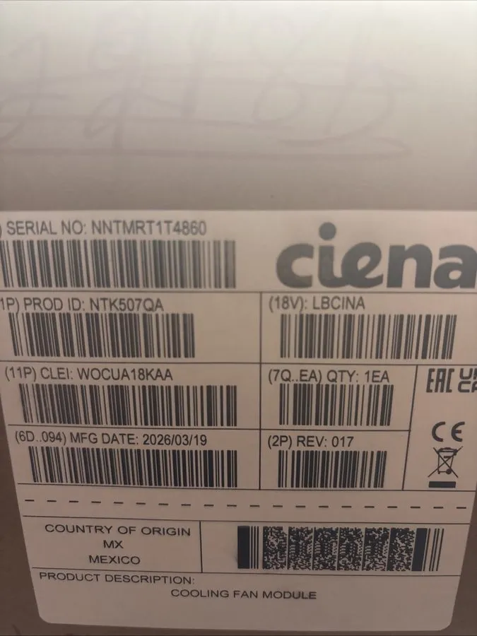 Вентилятор CIENA NTK507QA OME 6500-7 PACKET-OPTIC Cooling Fan Module WOCUA18KAA — фото лота 1