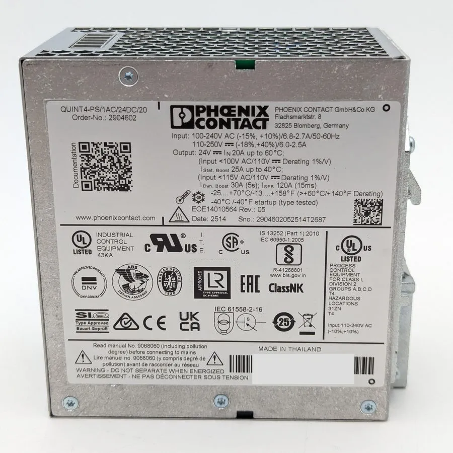 Блок питания Phoenix Contact QUINT4-PS/1AC/24DC/20 24VDC 20A Power Supply 290460