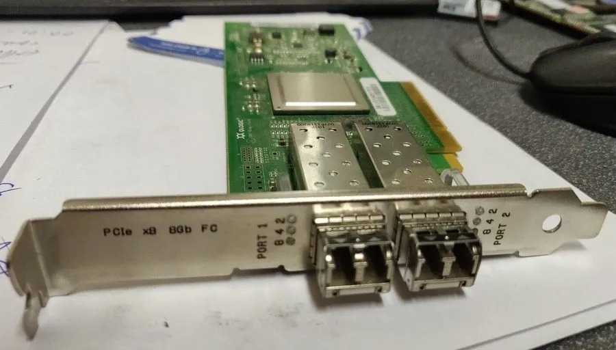Контроллер QLogic QLE2562 2-Port 8Gb PCIe Fiber Channel FC HBA W/5 sfp's