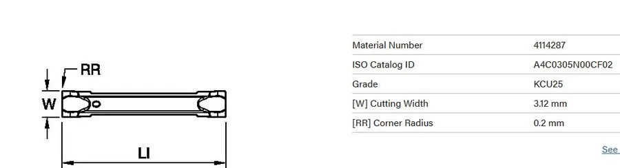 Режущий инструмент Kennametal A4C0305N00CF02 KCU25 Carbide Insert 4114287
