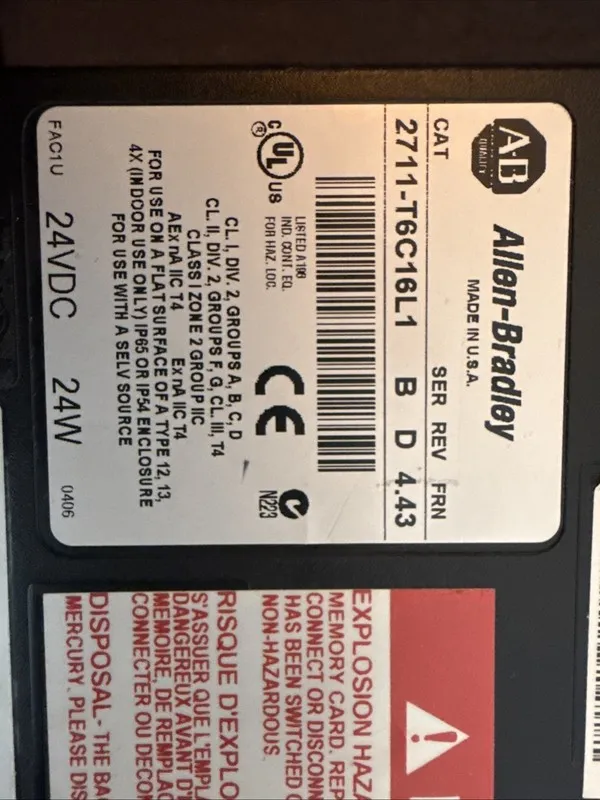 Панель оператора Allen-Bradley 2711-T6C16L1 /B PanelView 600 Operator Interface