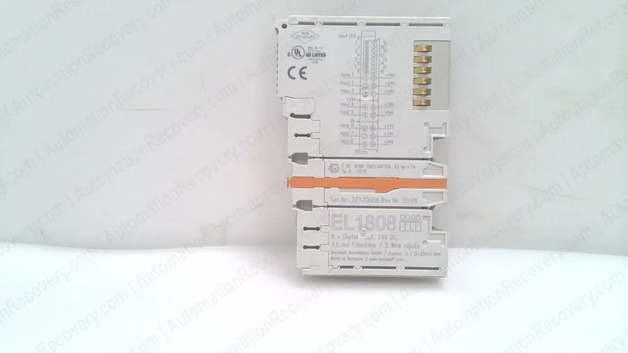 Модуль ввода-вывода EL1808 Beckhoff EtherCAT Digital Input Terminal, 24VDC, 8DI,