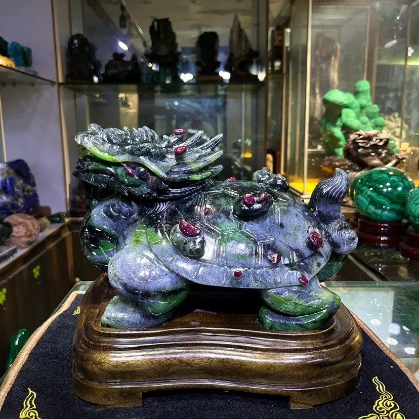 Лабораторный прибор 29.48LB Natural zoisite quartz hand carved Dragon turtle cry