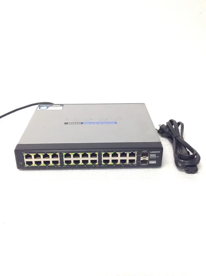 Коммутатор Linksys SR2024C 24-Port 10/100/1000 Gigabit Switch w/Power Cord, WORK