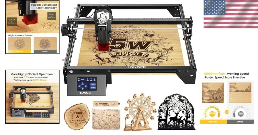 Лазерный гравёр Laser Engraver DIY 5000MW Metal Wood Acrylic Engraving Machine w