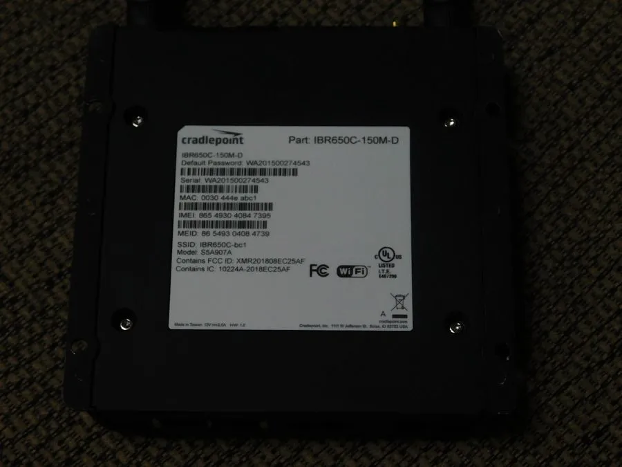 Маршрутизатор Cradlepoint IBR650C-150M-D S5A907A LTE Router No Antennas