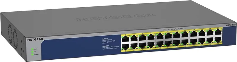 Коммутатор Netgear GS524PP-100NAS 24-Port Gigabit Ethernet High-Power PoE+ Unman